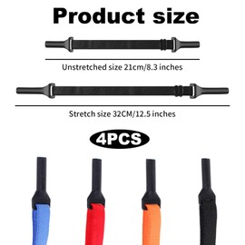 4 Stück Brillenband Sport,Brillen Band Damen,Sonnenbrille Strap Herren Brillenbänder,Verstellbarer Kinder Brillenbügel Anti Rutsch Seil,Universal Brillenketten,für Sonnenbrillen Goggles Lesebrille
