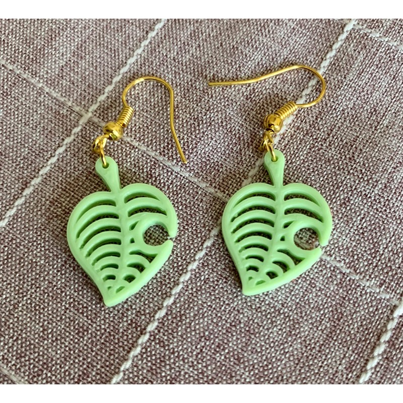 Animal Island Crossing AC Horizons Green Leaf 3D Printed Dangle