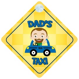 Dad's Taxi Car Sign with Suction Cup - Funny Gift | QG Ltd