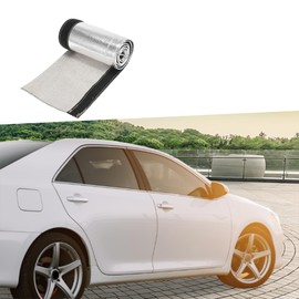 A ABSOPRO Car Heat Shroud 1-1/2" ID 3.2ft Aluminized Sleeving Insulated Shield Sleeve Heat Wire Shield Sleeve for 1-1/2" OD Fuel Lines Heat Aluminum Foil Fiberglass Silver Tone