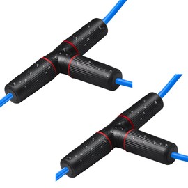 ThtRht 2 Pack POE Splitter 3 Way RJ45 Female Separation Connector Socket Adapter with Waterproof Sleeve Protector Cap for Surveillance Camera Combiner Mux CCTV NVR PTZ Ethernet Network Cable