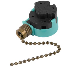 Zing Ear ZE-268S6 Switch Compatible with Hunter Ceiling Fan, 3 Speed 4 Wire Beaded Pull Chain Extension, Use for Ceiling Fans, Lamps and Wall Lights (Bronze Pull Chain)