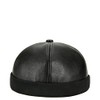 Teanea Unisex Faux Leather Docker Cap Brimless Leon Hat Skull