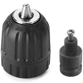 Mesee 0.8-10mm Keyless Drill Chuck Adapter Mount 3/8-24UNF Quick Release Impact Chuck Conversion Tool with 1/2 Inch Socket Square Female Adapter for Air Impact Wrench