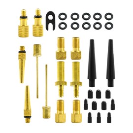 QWORK® Pack of 35 Bicycle Pump Adapter, Bicycle Adaptor Bicycle Valve (AV DV SV), for Mountain Road Bike, Toy Ball