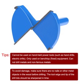 sourcingmap Forstner Drill Bits 60mm, Tungsten Carbide Wood Hole Saw Auger Opener, Woodworking Hinge Hole Drilling Boring Bit Cutter (Blue, Gray)