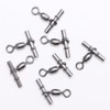 25Pcs Black Copper Sleeve Swivels 3 Way Cross Line Hook