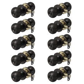 Haidms Oil Rubbed Brozne Door Knobs Interior, Privacy Interior Door Knobs, Interior Brozne Doorknobs for Bedroom, Bathroom, 10 Pack