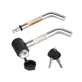 METOWARE Swivel Head Receiver Lock for Class I-IV, 1/2” and 5/8” Dual Bent Pin, Compatible with Most Hitches for Trailer Truck Car