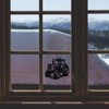 Small 100mm 'Farm Tractor' Clear Static Window Cling Sticker/Decal (Black)