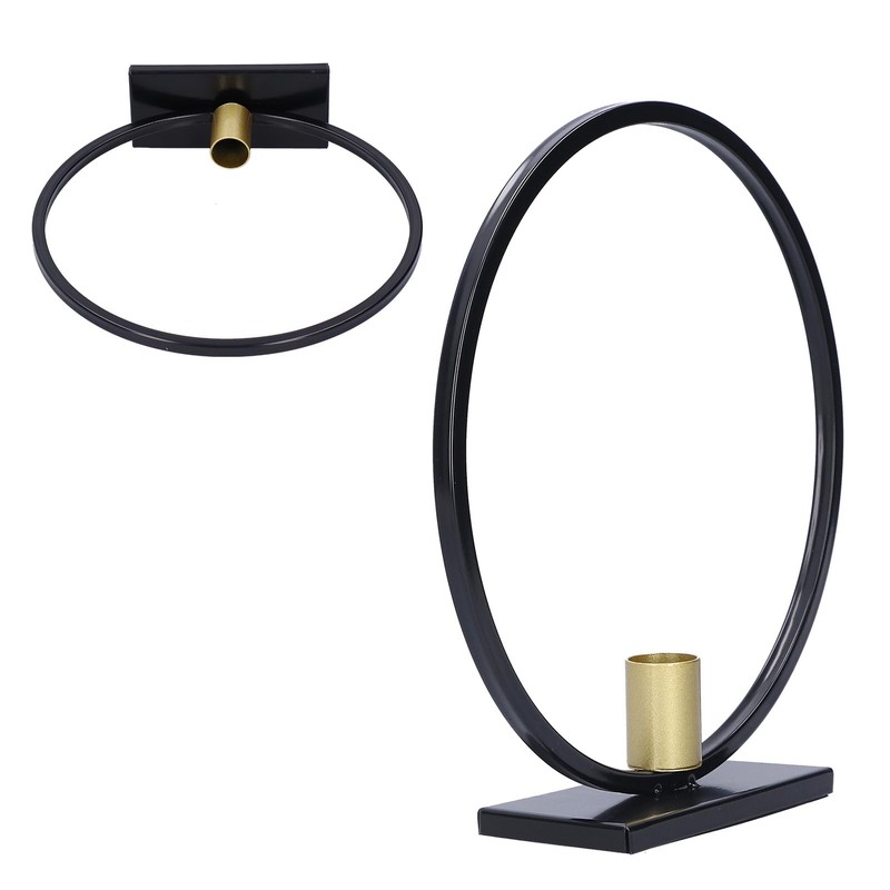 Simple Round Candle Holder Wrought Iron Home Candlestick for Dinner