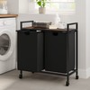 WOWLIVE Double Laundry Hamper with Lid,Rolling Laundry Basket Organizer with