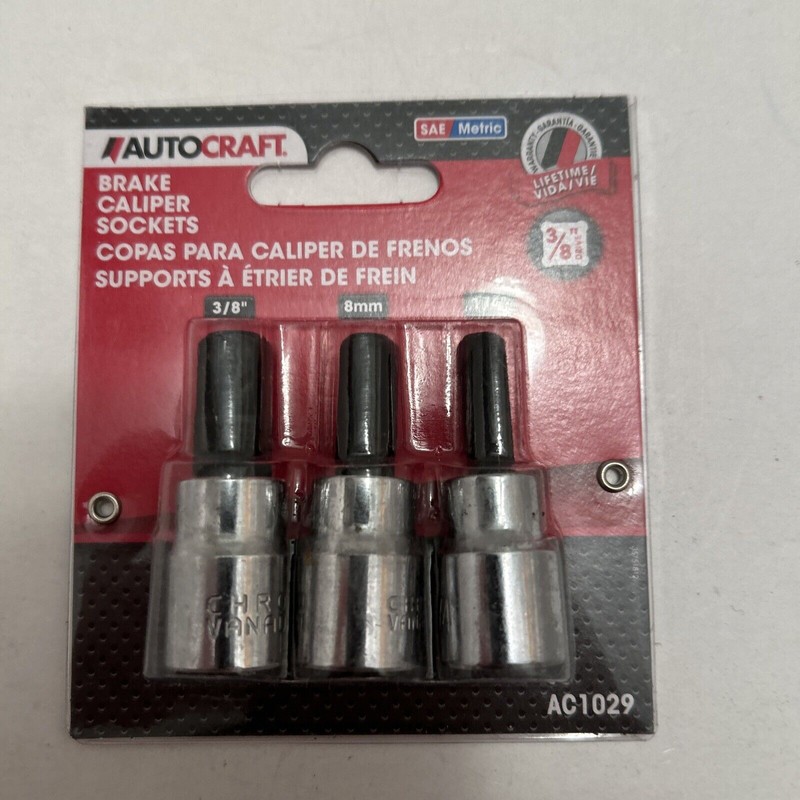 Autocraft Brake Caliper Socket 3 Pack SAE/Metric 3/8” Drive New