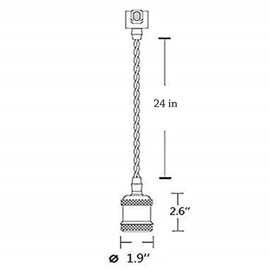 Kiven H-Type Track Mini Pendant Light,Track Mounted Pendant Light Kit, Vintage Style Single-Lamp E26 Lamp Socket-Cord Length 24 Inches (Chrome)