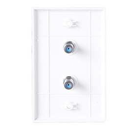 Skywalker Single-Gang Wall Plate with Dual 3.0 GHz F-81 Connector (White)