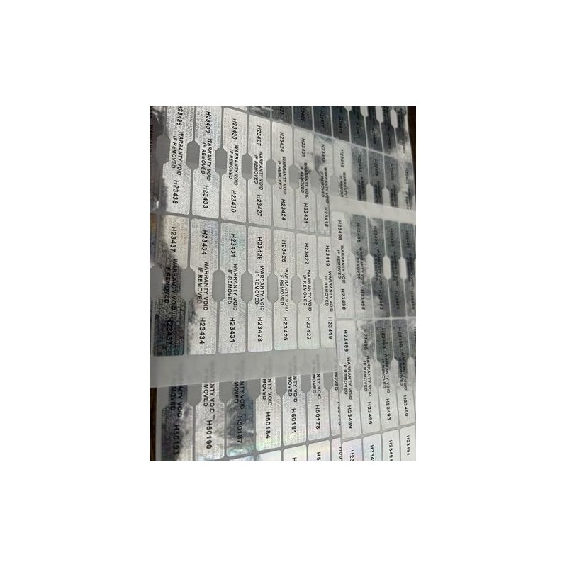 Hologram Security Labels Tamper-Proof Warranty Void IF Removed Silver 50x10mm