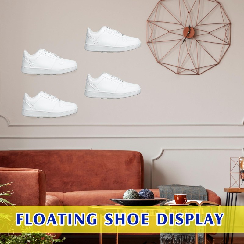 Treela 20 Pack Floating Shoe Shelves for Wall Acrylic Floating