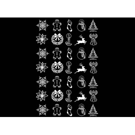 Captive Decals Christmas Bits 35 pcs 0.65 Inch White Fused Glass Decals