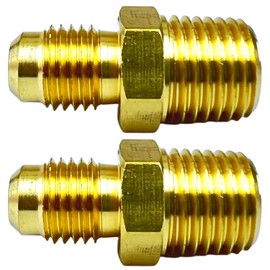 2PCS 1/4" Flare x 1/4" NPT Male Brass Couples Tube Fitting Half Union Gas Adapter Pipe Connector by CX WONDERLAND