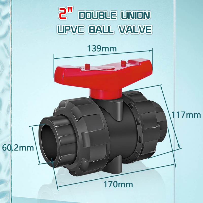 2 Inch UPVC Slip Socket End True Union Ball Valve