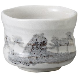 Ale-net Matcha Bowl, Matcha Bowl, 4.6 x 3.1 inches (11.7 x 8 cm), Shino Sansui Matcha (Small), Tea Ceremony, Mino Ware, Made in Japan