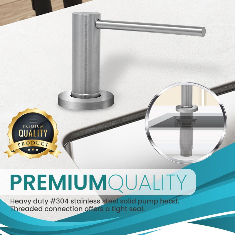 Metpure Built in Soap Dispenser for Kitchen Sink, Stainless Steel