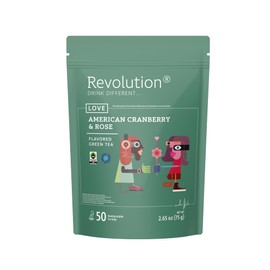 REVOLUTION TEA® Green Tea Cranberry & Rose [THE ORIGINAL] – American Cranberry & Rose – Premium Full Leaf Tea – Biodegradable Infuser Tea Bags – Flavored Green Tea – 50 Bags
