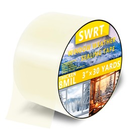 SWRT 3”x 30 YD 8 Mil Heavy Duty Transparent Window Weather Sealing Tape, No Residue Window Insulation for Winter, Preventing Cold Air Loss in Summer Door and Window Seal Kit