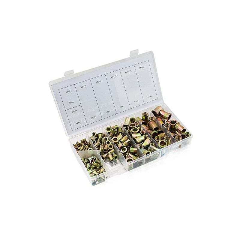BITUXX® 150-Piece Rivet Nut Set Flat Head Rivets Thread Rivets