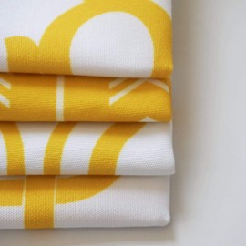 TIDWIACE Set of 4 Decorative Linen Cushion Covers 45 x 45 cm Geometric Art Decor Pillow Case Yellow Cushion Cover 18x18 inches for Outdoor Garden Home Office Sofa Bedroom Car Decor