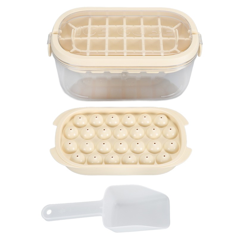 Ice Cube Tray with Lid Bin 2 Layer Ice Trays