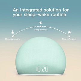 HOUSBAY Sunrise Alarm Clock, White Noise Sound Machine, Cozy Light, Nature Sounds, Dimmable Clock, Gentle Wake Up, Regular Sleep-Wake Routine, Phone-Free Bedroom - Teal