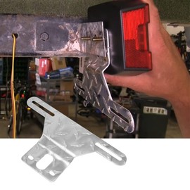 Hoypeyfiy Trailer License Plate Light Bracket Truck RV Off-Road Number Plate Light Mount Aluminum Holder (Silver 2pcs)