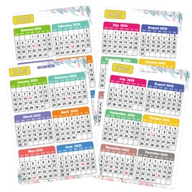 10 Pack Monthly Calendar Badge Card 3.3x2.2 inch 2025 Mini Schedule Calendar Card for Notebook Daily Journal Supplies