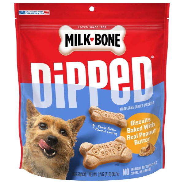 Unbranded Milk Bone Dipped Dog Biscuits Baked With Real Peanut