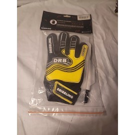 DRB NEW DRB Dribbling Youth size 5 Goalkeeper Gloves, Yellow/ Black Soccer Futbol