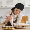 Black Chef Hat Unisex Cap Adjustable Cooking Headgear with Ties,Black