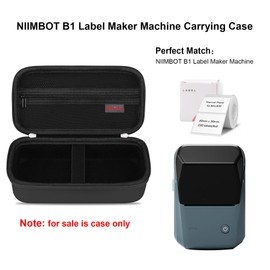 Elonbo Carrying Case for NIIMBOT B1 Label Maker Machine, Portable Mini Wireless Bluetooth Label Printer Travel Bag, Small Handheld Labeler Storage Holder, Mesh Pocket Fits Label Paper, Black
