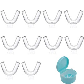 10 PCS Teeth Whitening Trays, Moldable Mouth Trays with Retainer Case, Custom Fit for Teeth Whitening, Grinding Protection, Travel-Friendly Dental Care Solution