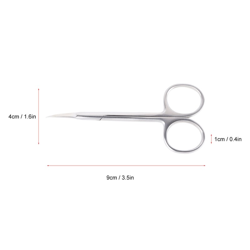 Professional Precise Pointed Tip Cuticle Scissors Stainless Steel Curved Blade