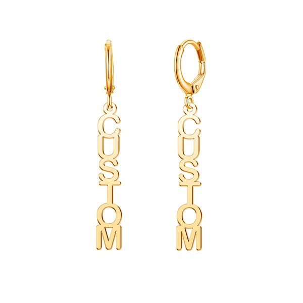 CharmSStory Custom Name Earrings Personalized Nameplate Drop Earrings Customizable Name