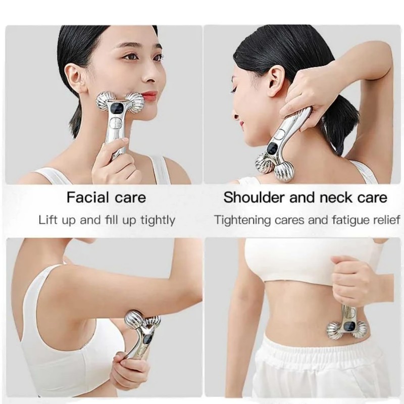 The EMS let a face massager run, 3D face roller