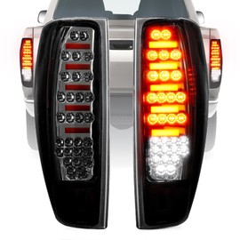 Bomusou LED Tail Light Assembly Fit for 2004-2012 Chevy Colorado/GMC Canyon, Rear Brake Lamp Taillight, Chrome Housing Clear Lens