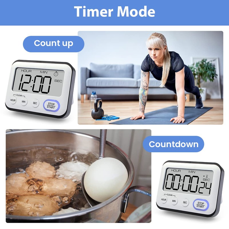 Digital Kitchen Timer Multifunctional, Cooking Timers Magnetic Countdown Countup Timer