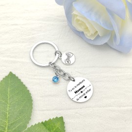 JRZDFXS Gift for Mum, Keyring, Mother's Day Gift, Birthday Gift, Family Gift, Mum Gift, Christening Gift, 5