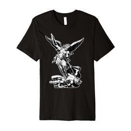 Saint Michael Archangel defeats the Devil Christian Goth Premium T-Shirt