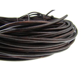 Leather Cord Round 6 mm Antique Brown 5 Metres