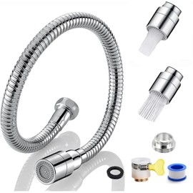 Zoubatt Faucet Extension Shower Faucet Part, Faucet Shower, 2 Stage Water Flow Switching, Water Saving, 360° Rotation, Flexible Bending, Kitchen, Shower Head, Leak Proof, Easy Installation, Includes