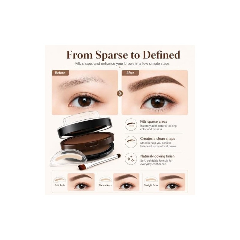 Sello para Cejas a Prueba de Agua,Kit Dos (3Pcs)