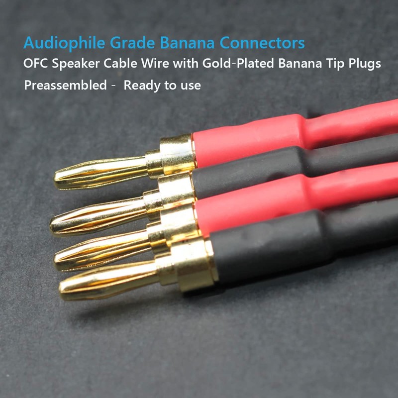 [UCINNOVATE] OFC Oxygen-Free Pure Copper Wire Speaker Cable with Banana